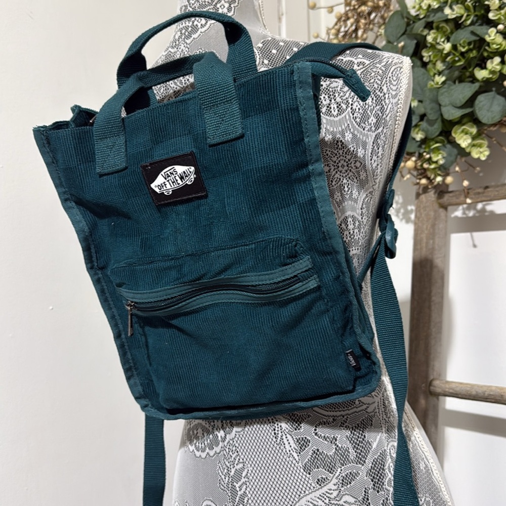 Vans Green Corduroy Mini Backpack - Casual Bag - Picture 5 of 13